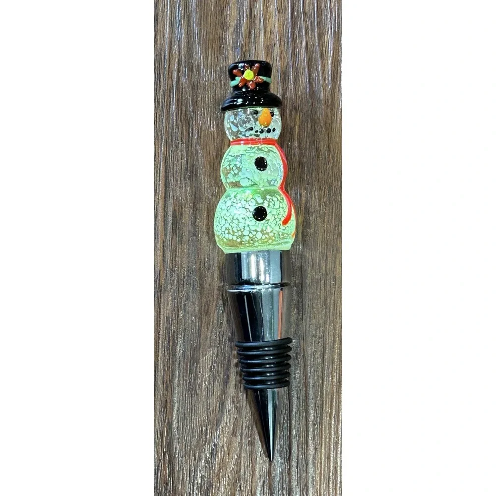 Pier 1 imports LED Bottle Stopper Snowman W/Color Changing Light